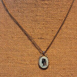 Faux Cameo Pendant Necklace